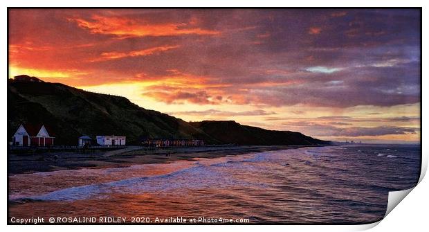 "Cloudy sunset at Saltburn" Print by ROS RIDLEY