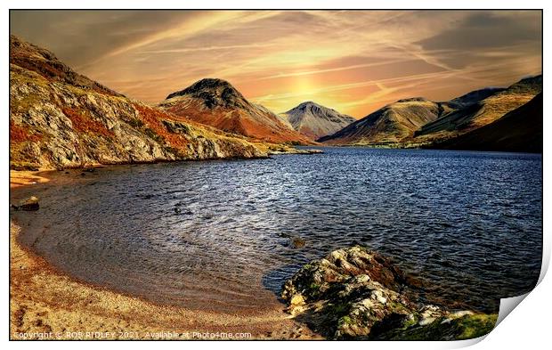 Colourful Wastwater Print by ROS RIDLEY