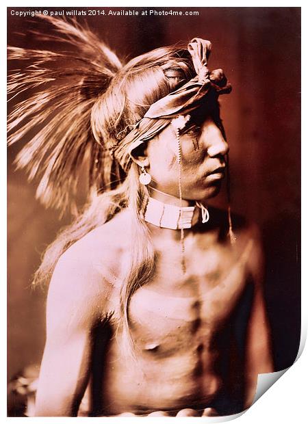  Young Native American Print by paul willats