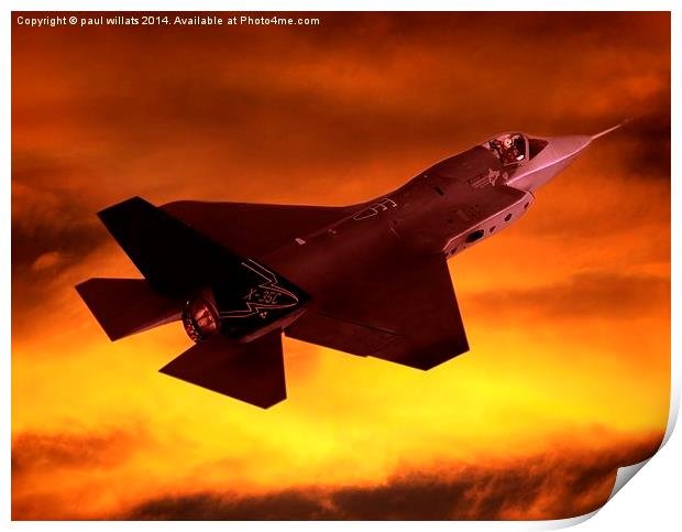 F35 "Lightning" Joint Strike Fighter  Print by paul willats