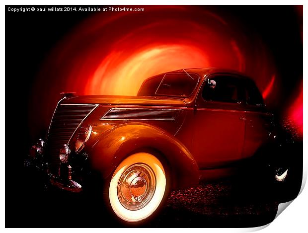  VINTAGE AMERICAN CAR Print by paul willats