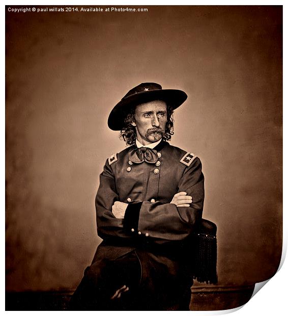 COLONEL GEORGE ARMSTRONG CUSTER Print by paul willats