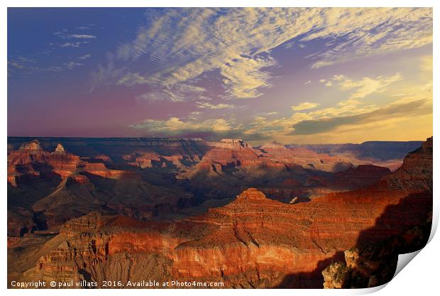 The Grand Canyon Print by paul willats