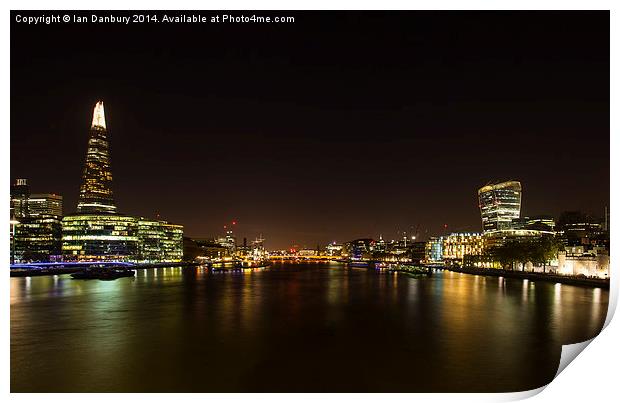  Thames Night View Print by Ian Danbury