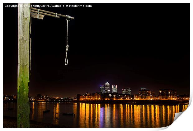 Hangmans View of Canary Wharf Print by Ian Danbury