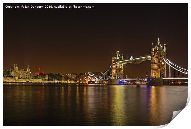 Tower Bridge at night Print by Ian Danbury
