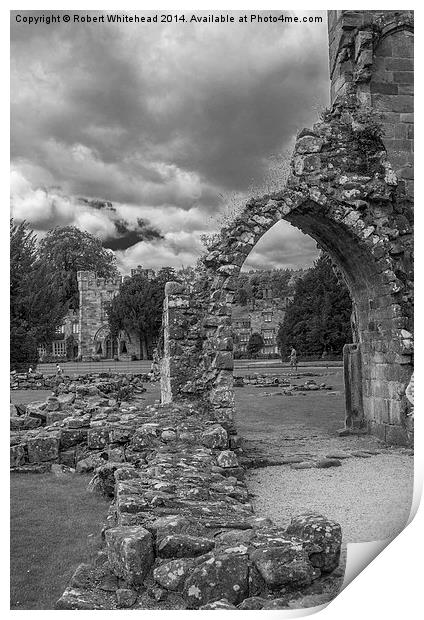  Bolton Abbey arch ruins Print by Robert Whitehead