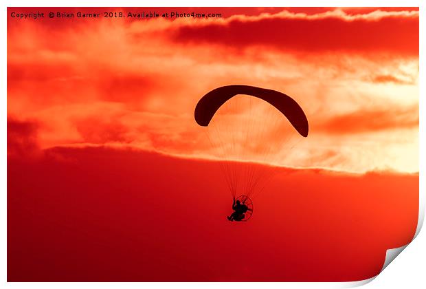 Hang Glider Sunset Print by Brian Garner