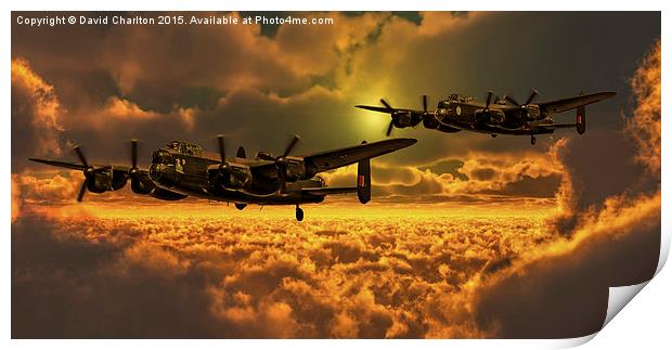  Lancaster Bombers Print by David Charlton