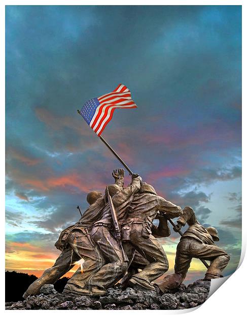  The Battle of Iwo Jima Print by Mal Bray