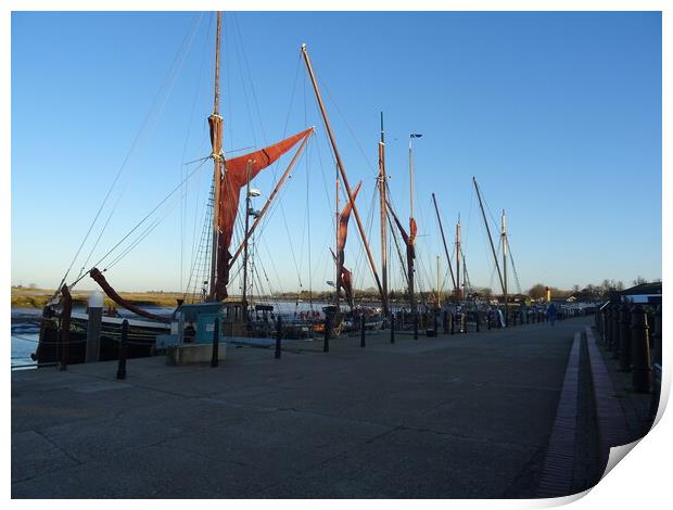 Thames Barge at Maldon Print by John Bridge