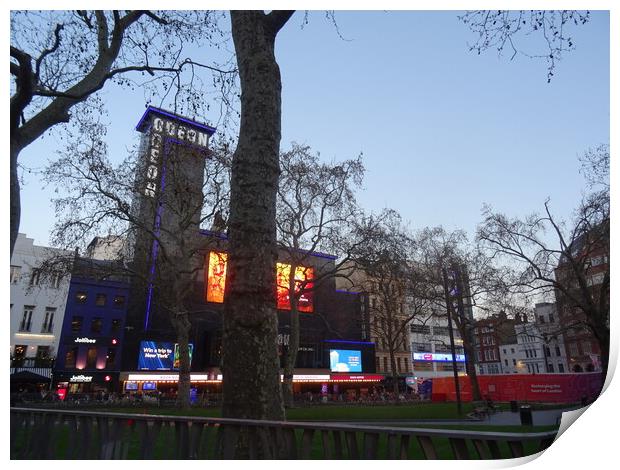 Twilight in Leicester Square Print by John Bridge