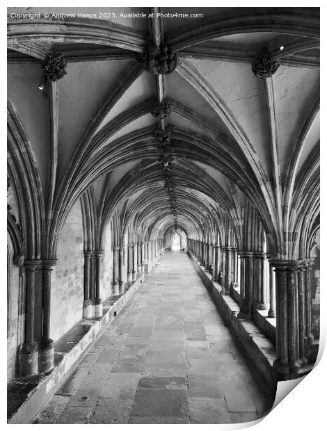 Tunnel in Norwich Cathedral Print by Andrew Heaps