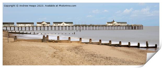 Southwold pier on summers day Print by Andrew Heaps