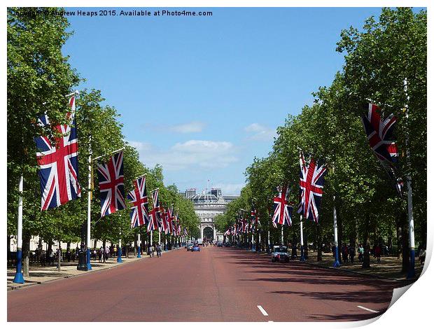  The London Mall Union Jack Flags Print by Andrew Heaps