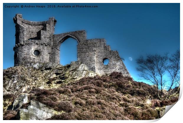 Mow Cop Castle HDR Print by Andrew Heaps