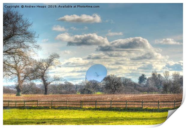 Jodrell Bank Observatory and Gazing at the Cosmos Print by Andrew Heaps