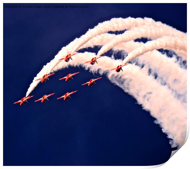 Majestic Red Arrows Formation Print by Andrew Heaps