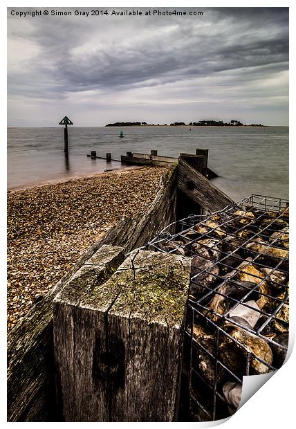  The Old Breakwater Print by Simon Gray