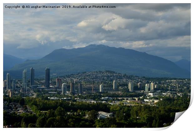 A beautiful cloudy day in Vancouver, Canada. Print by Ali asghar Mazinanian