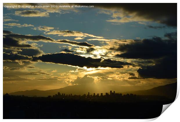 Dazzling clouds over Burnaby Print by Ali asghar Mazinanian