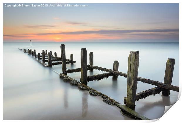 Sunrise Long Exposure at Overstrand Print by Simon Taylor