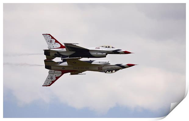  USAF Thunderbirds mirror formation Print by Philip Catleugh