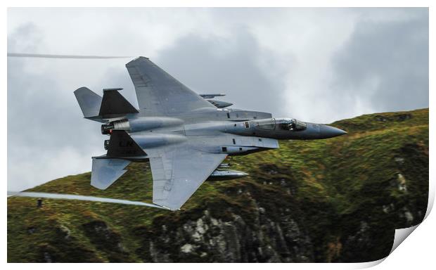 F15c Eagle low level in Wales Print by Philip Catleugh