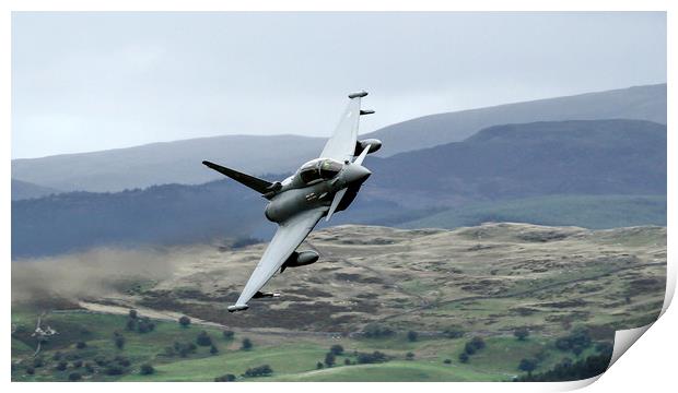 RAF Typhoon low level in Wales at the Mach Loop  1 Print by Philip Catleugh