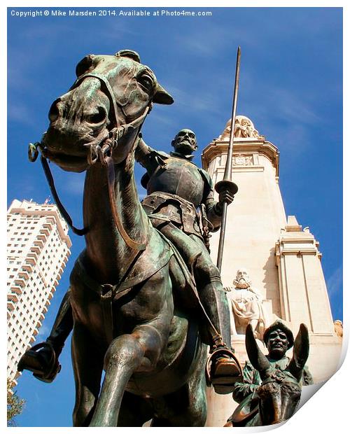 Don Quixote de la Mancha and his trusty squire San Print by Mike Marsden