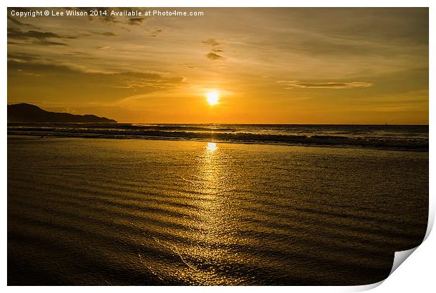  Beach Sunset Print by Lee Wilson