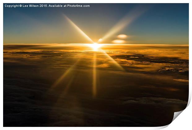  Sunset Above the Clouds Print by Lee Wilson