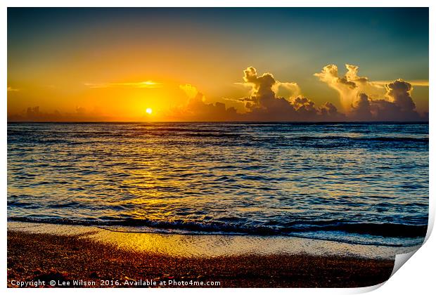 Caribbean Sunrise Print by Lee Wilson