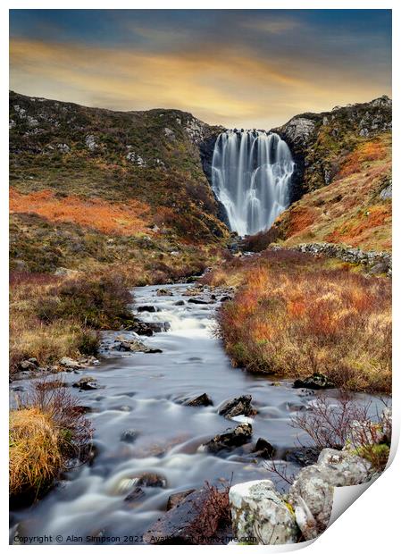 Clashnessie Waterfall Print by Alan Simpson