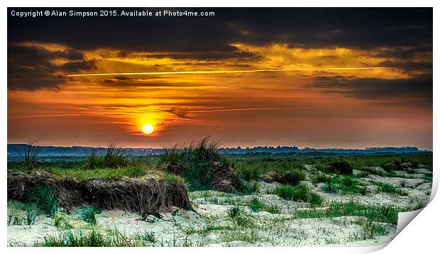  Holme Beach Sunset Print by Alan Simpson