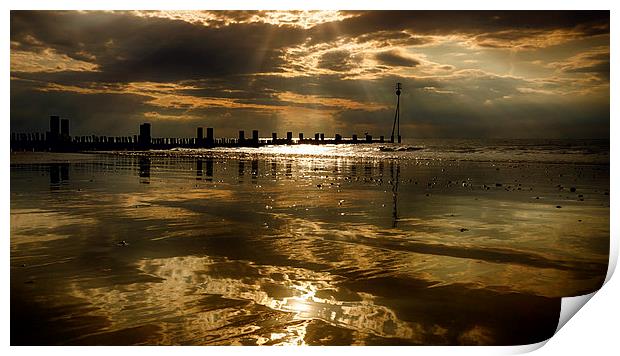  Heacham North Beach Sundown Print by Alan Simpson