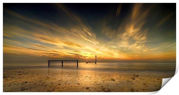  Heacham South Beach Sunset Print by Alan Simpson