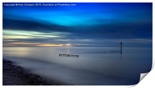 Heacham South Beach Sunset Print by Alan Simpson