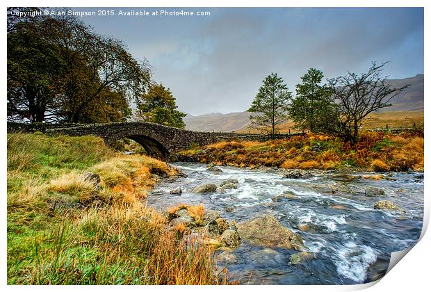  Cockley Beck Bridge Print by Alan Simpson