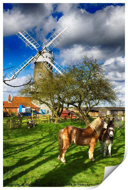 Great Bircham Windmill Print by Alan Simpson