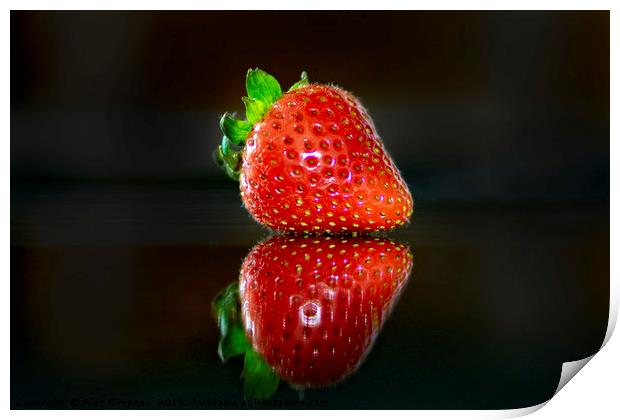 Strawberry Reflection Print by Alan Simpson