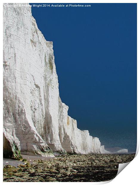  White Cliffs, Seven Sisters, Sussex Print by Andrew Wright