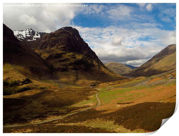  Glen Coe, Scottish Highlands Print by Andrew Wright
