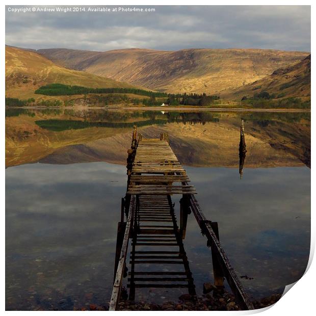  The Jetty & Loch Linnhe ( 1:1 Square Version ) Print by Andrew Wright