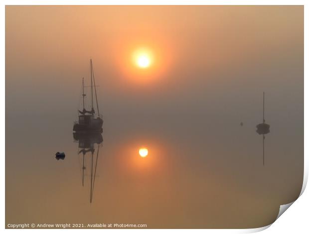 A Misty Sunrise  Print by Andrew Wright