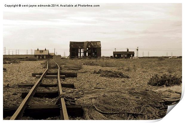  Unused train track and building Print by cerrie-jayne edmonds