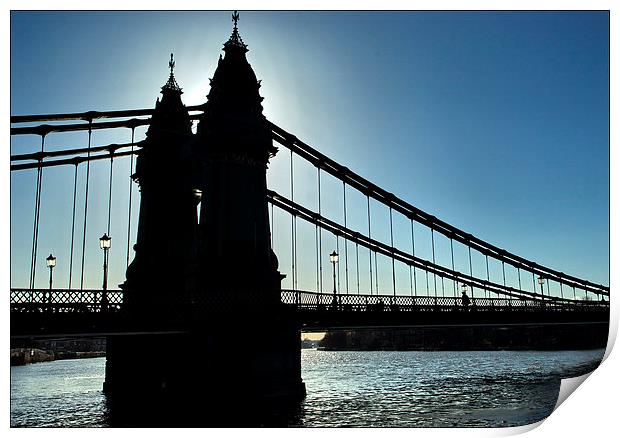  Hammersmith Bridge Silhouette Print by Jamie Lumley
