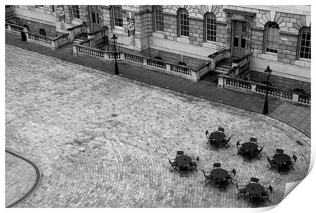  Somerset House Courtyard and chairs Print by Jamie Lumley