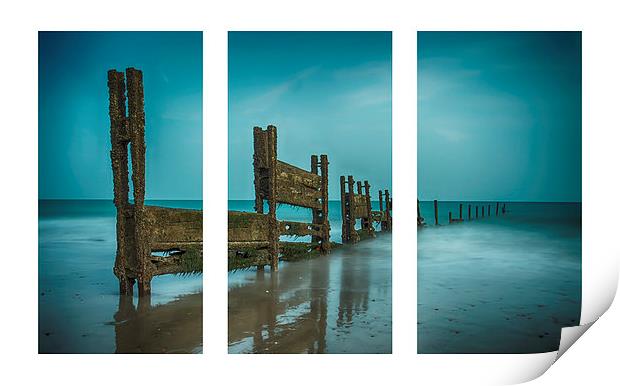  Triptych Beach View  Print by Alistair  Duncombe