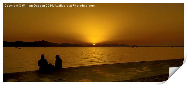 A Croatian Sunset For Two in Zadar Print by William Duggan